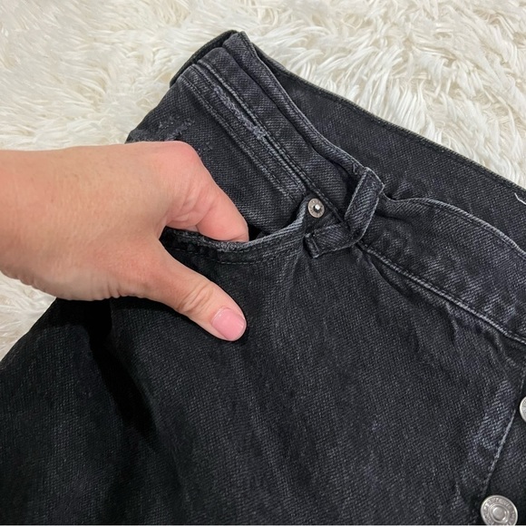 We The Free | Distressed High Waisted Jeans Black Cotton Size 32 - Picture 5 of 12